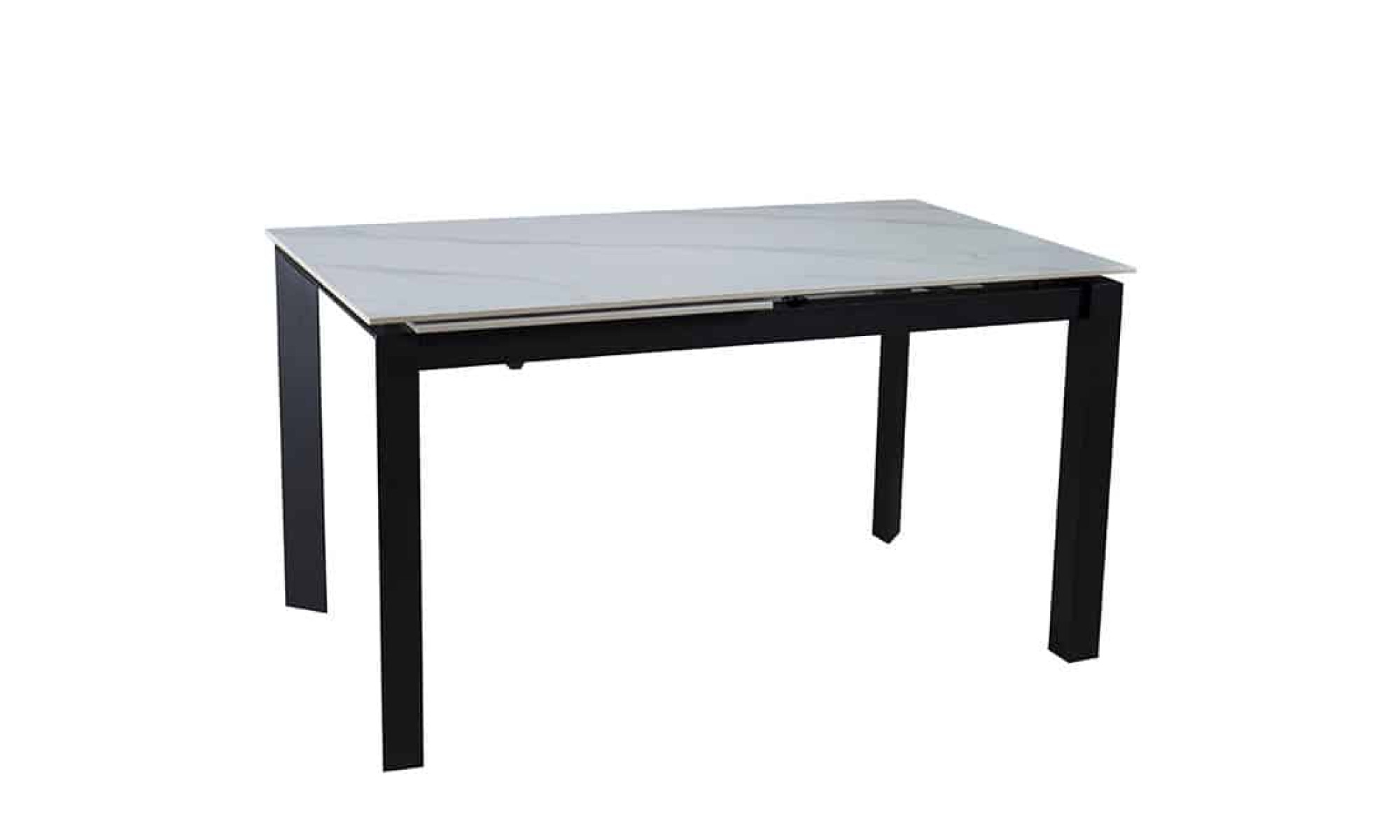 Стіл ЛАРС білий мат 1400/2000×750 чорні ноги