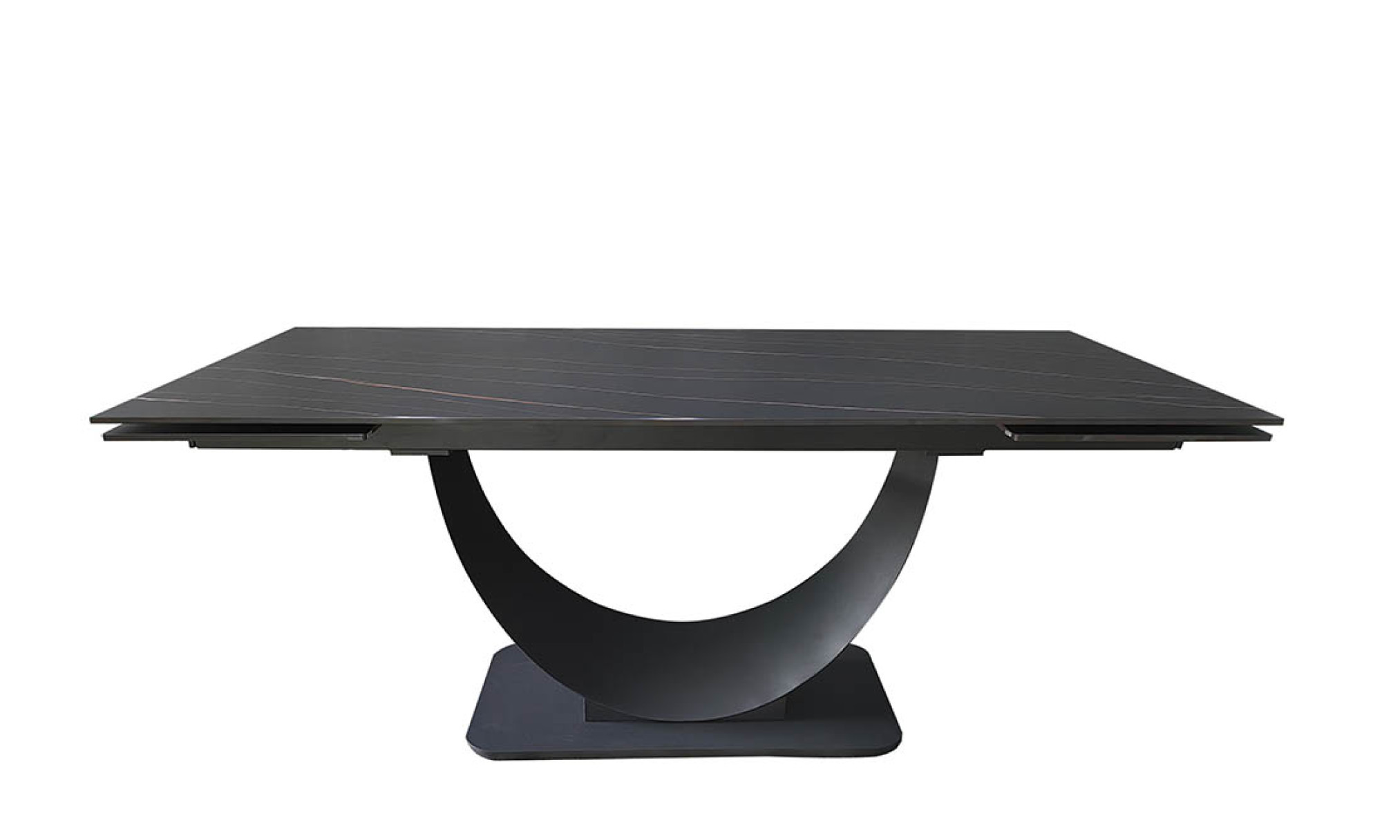 Стіл МУН чорний мат 1800/2600x750 чорна нога