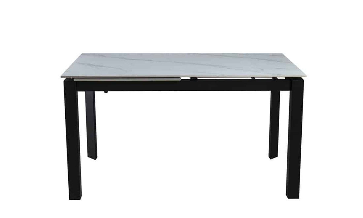 Стіл ЛАРС білий мат 1400/2000×750 чорні ноги