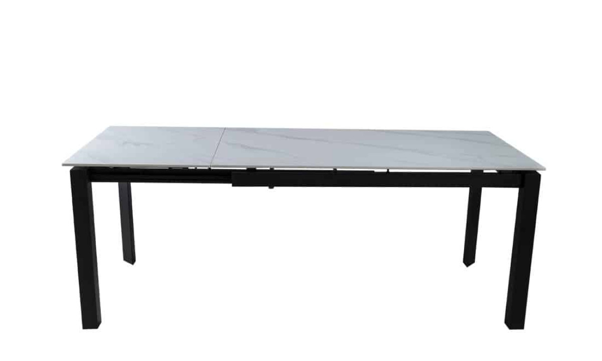 Стіл ЛАРС білий мат 1400/2000×750 чорні ноги