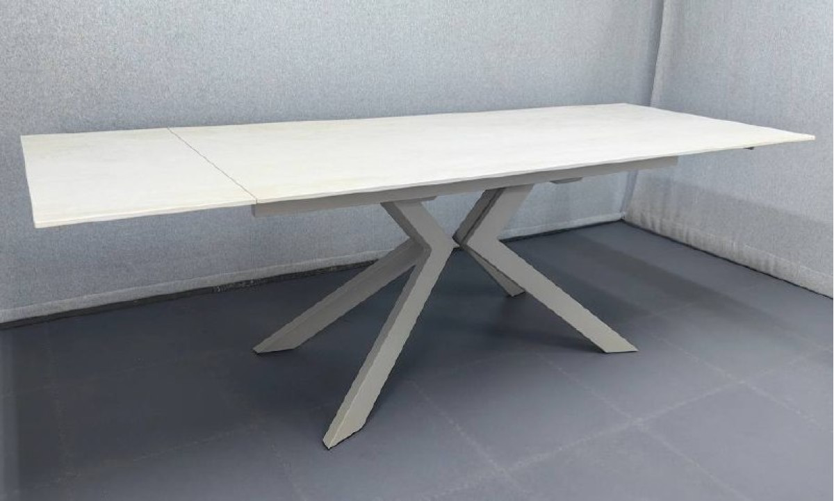 Стіл МОНАКО травертин матовий 1600/2400×750 ноги тауп