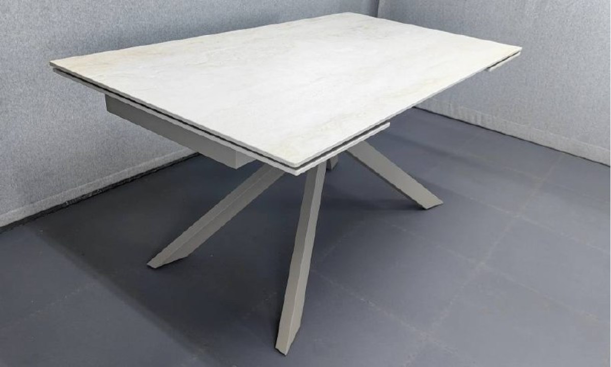 Стіл МОНАКО травертин матовий 1600/2400×750 ноги тауп