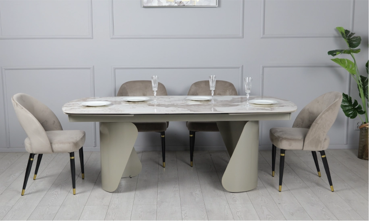 Стіл Опера обідній розкладний 2000/3000х1000х750 бежевий