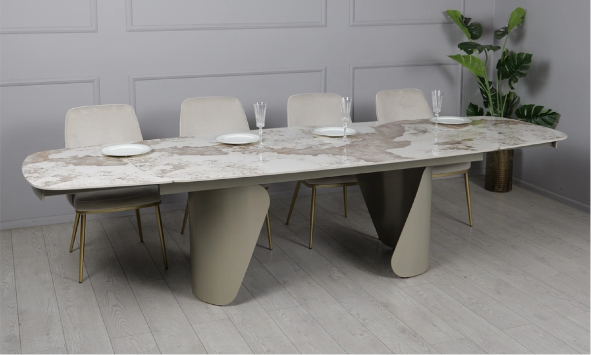 Стіл Опера обідній розкладний 2000/3000х1000х750 бежевий