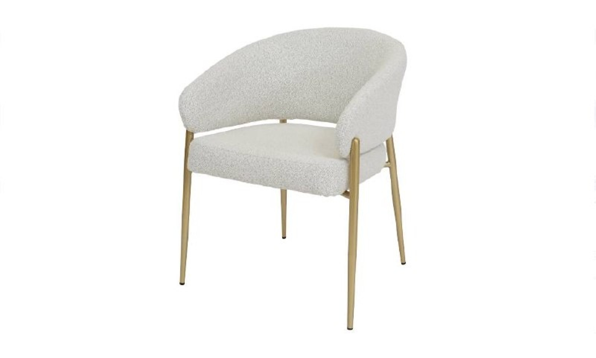 Стілець Мальта тканина молочна метал золоті ніжки