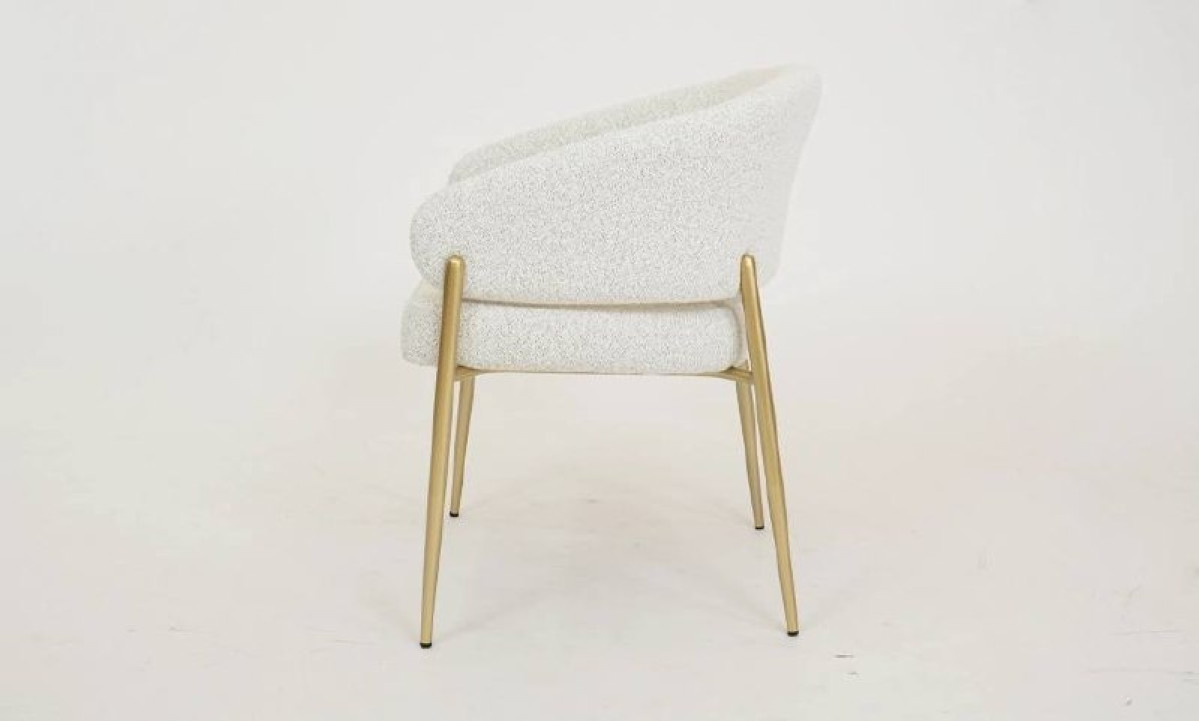 Стілець Мальта тканина молочна метал золоті ніжки