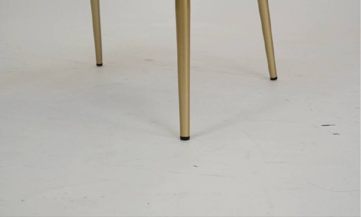 Стілець Мальта тканина молочна метал золоті ніжки