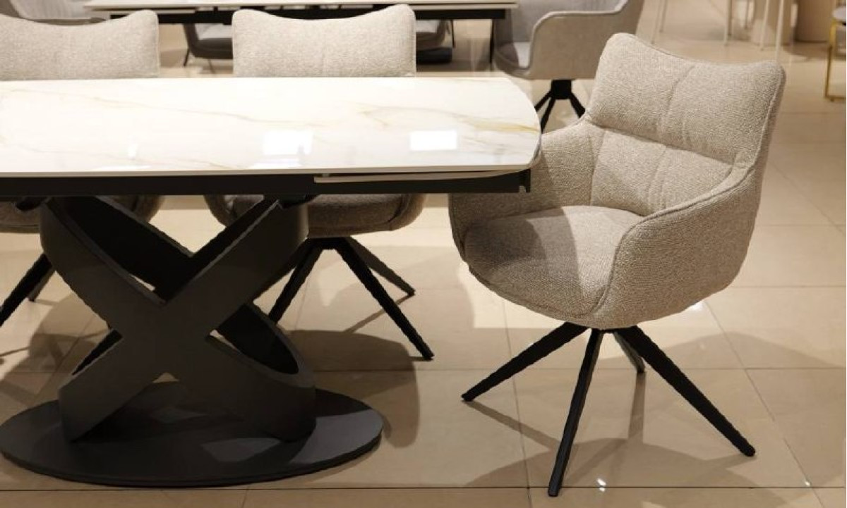 Стілець Амстердам з обертовим механізмом бежевий