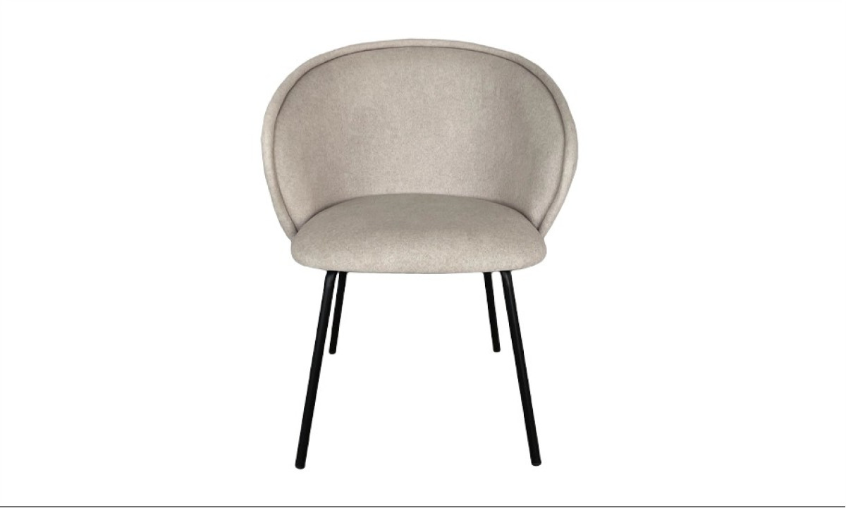 Стілець Пауль тканина світло-бежева метал ноги чорні