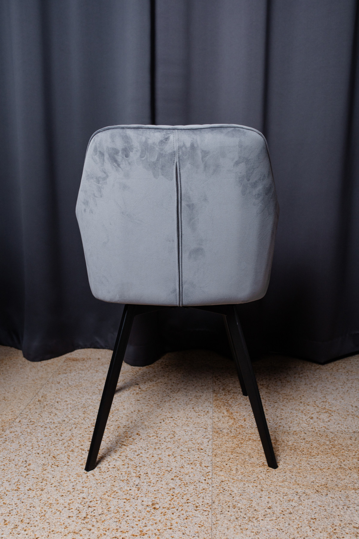 Стілець поворотний R-63 сірий + чорний