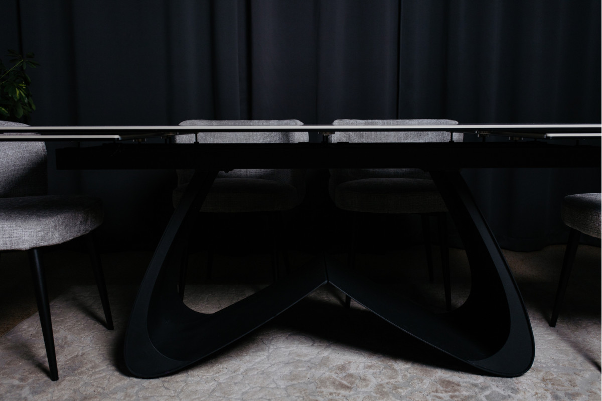  Комплект Керамічний стіл Орфео та Стілець M-215 устричний + чорний 