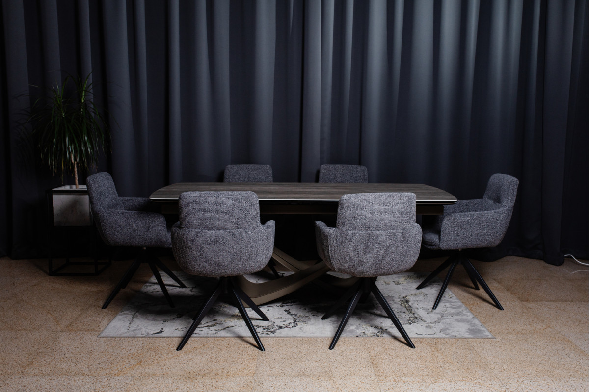 Керамічний стіл Беатріче TML-994 неро зебрано + коричневий