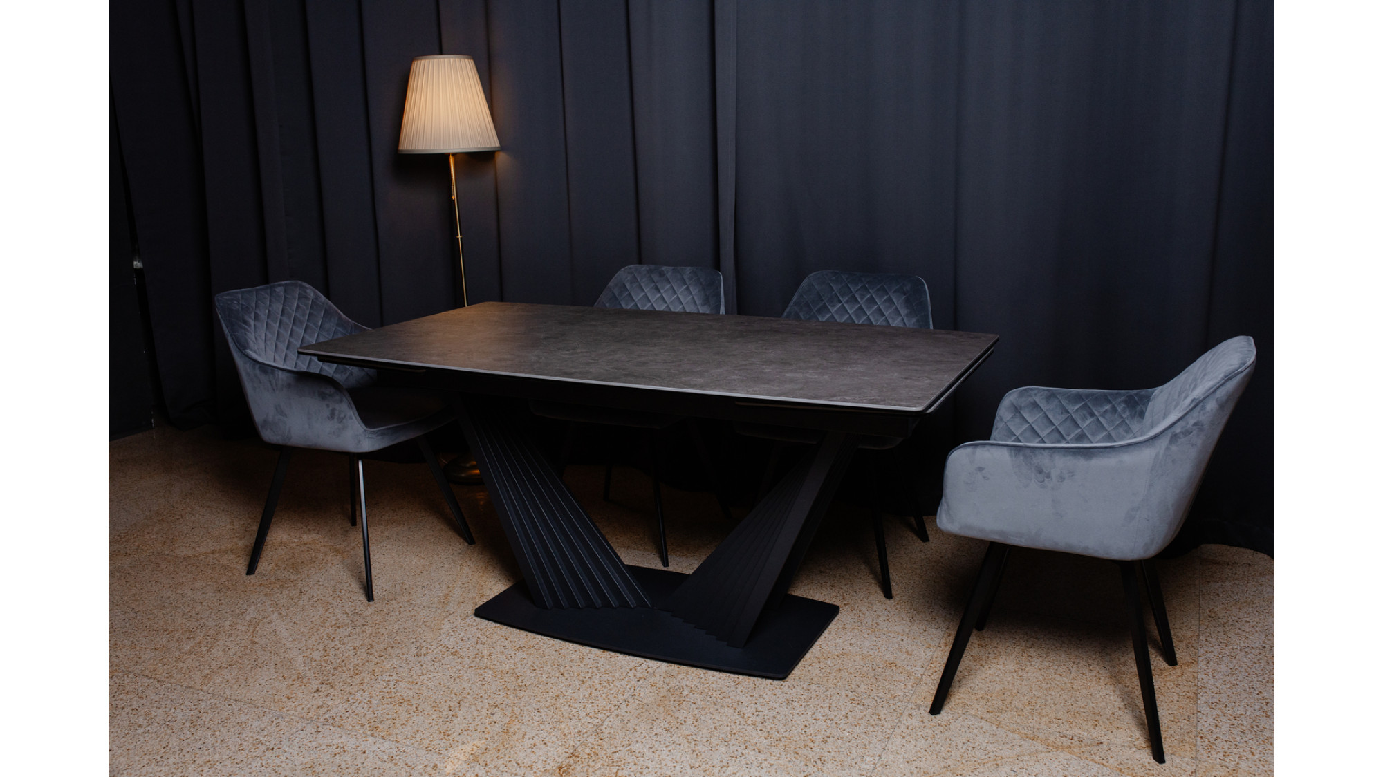  Комплект Стілець поворотний R-63 + Керамічний стіл Феліче TML-1000