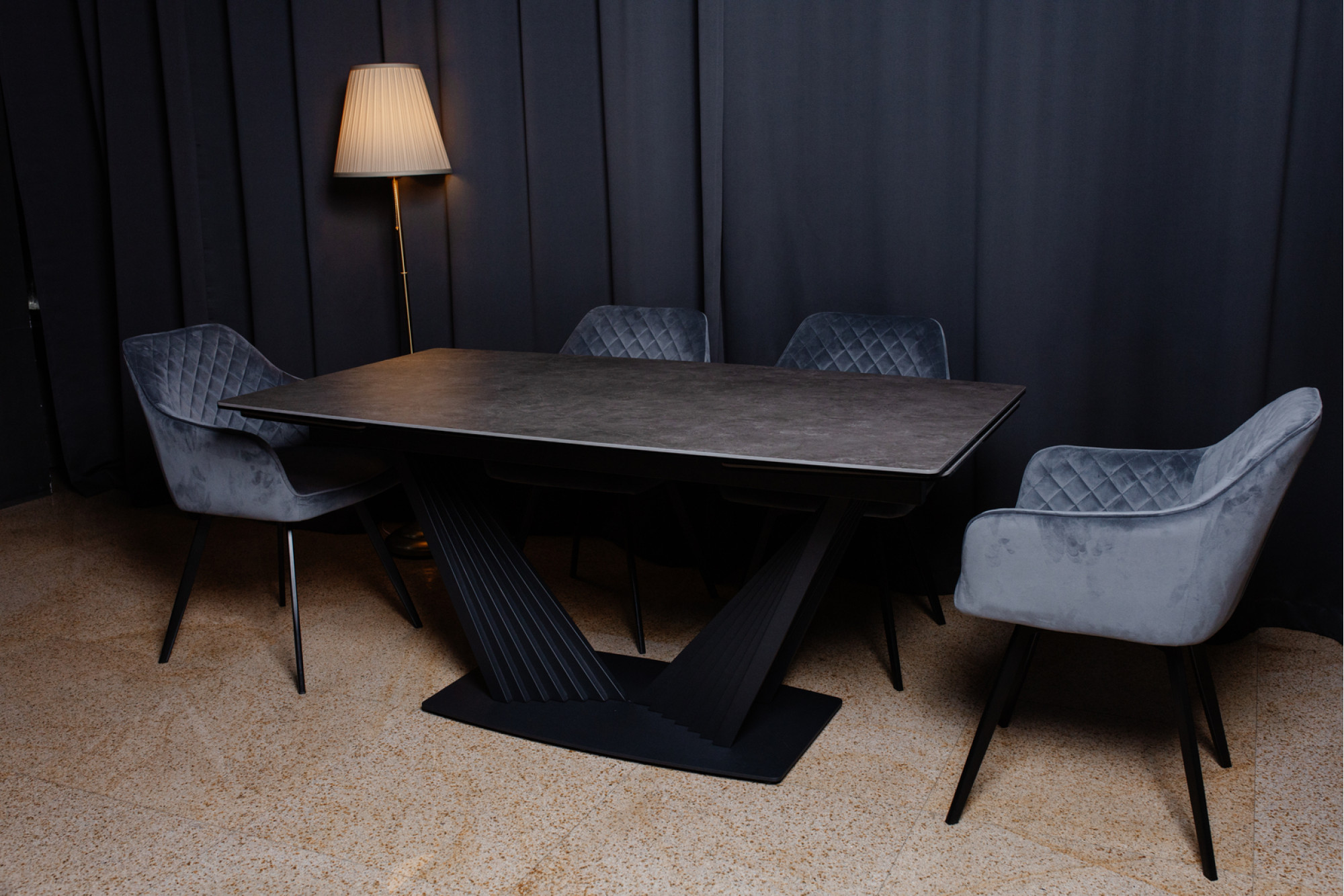  Комплект Стілець поворотний R-63 + Керамічний стіл Феліче TML-1000